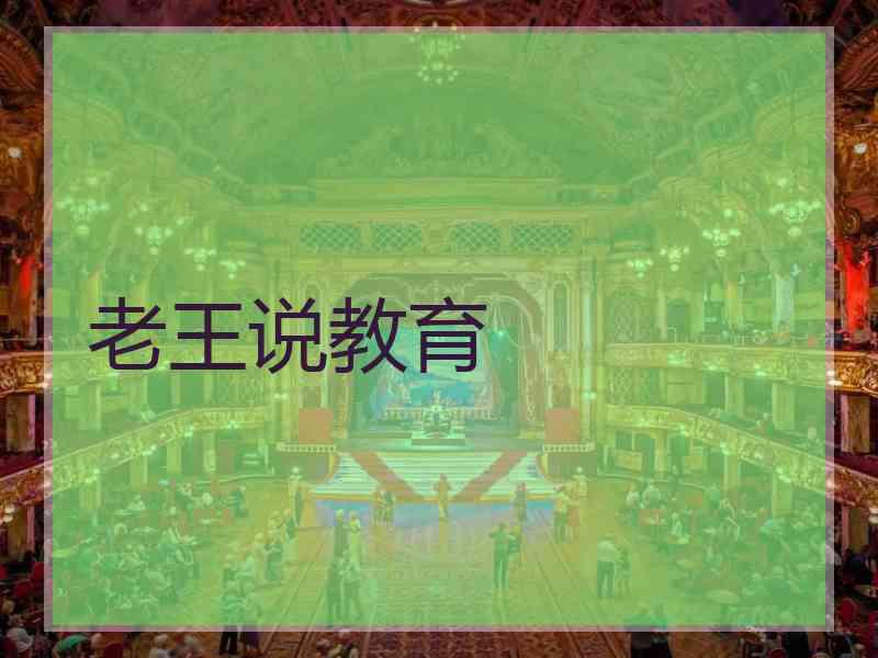 老王说教育
