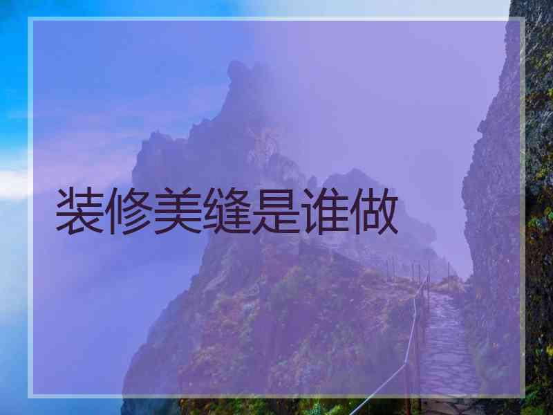 装修美缝是谁做