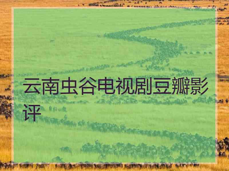 云南虫谷电视剧豆瓣影评