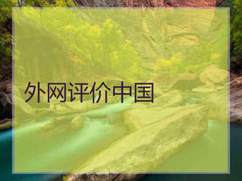 外网评价中国